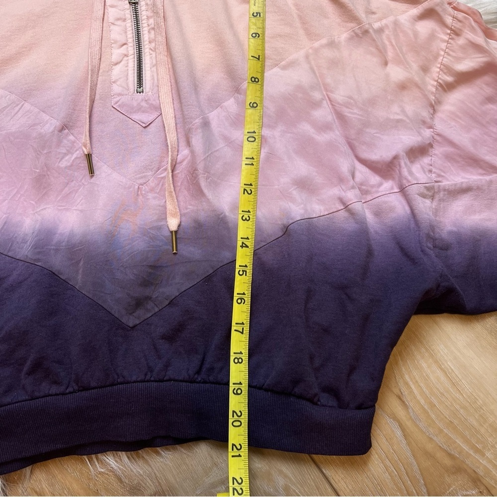 Victoria’s Secret Pink/Purple Ombre Quarter Zip Cropped Hoodie. Size Medium - Picture 4 of 8